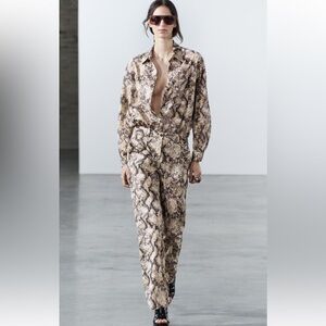 Zara Size Large Animal Print Top NWT